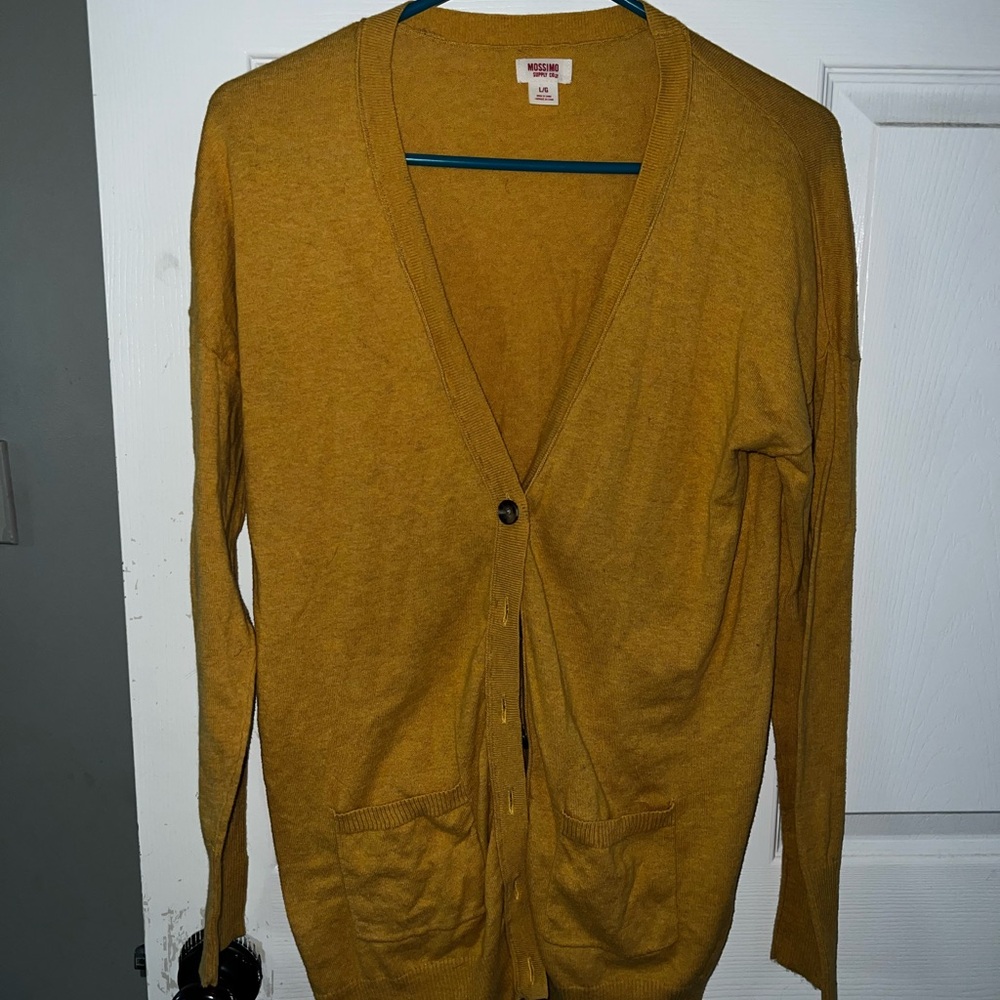 Mossimo cardigan mustard yellow size large
